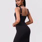 Bead Trim Wide Strap Wrap Dress
