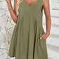 Full Size Plunge Wide Strap Mini Tank Dress