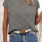 Plaid Pocketed Round Neck Sweater