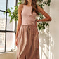 ADORA Drawstring Sleeveless Washed Dress