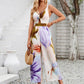 Cutout Printed Wide Strap Jumpsuit