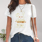Rabbit Graphic Round Neck Short Sleeve T-Shirt
