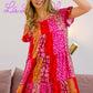 BiBi Leopard Short Sleeve Tiered Dress - Brand BiBi