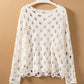 Cutout Round Neck Dropped Shoulder Knit Cover Up