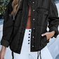 Drawstring Snap Down Denim Jacket with Chest Pockets