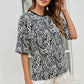 Printed Round Neck Half Sleeve Top