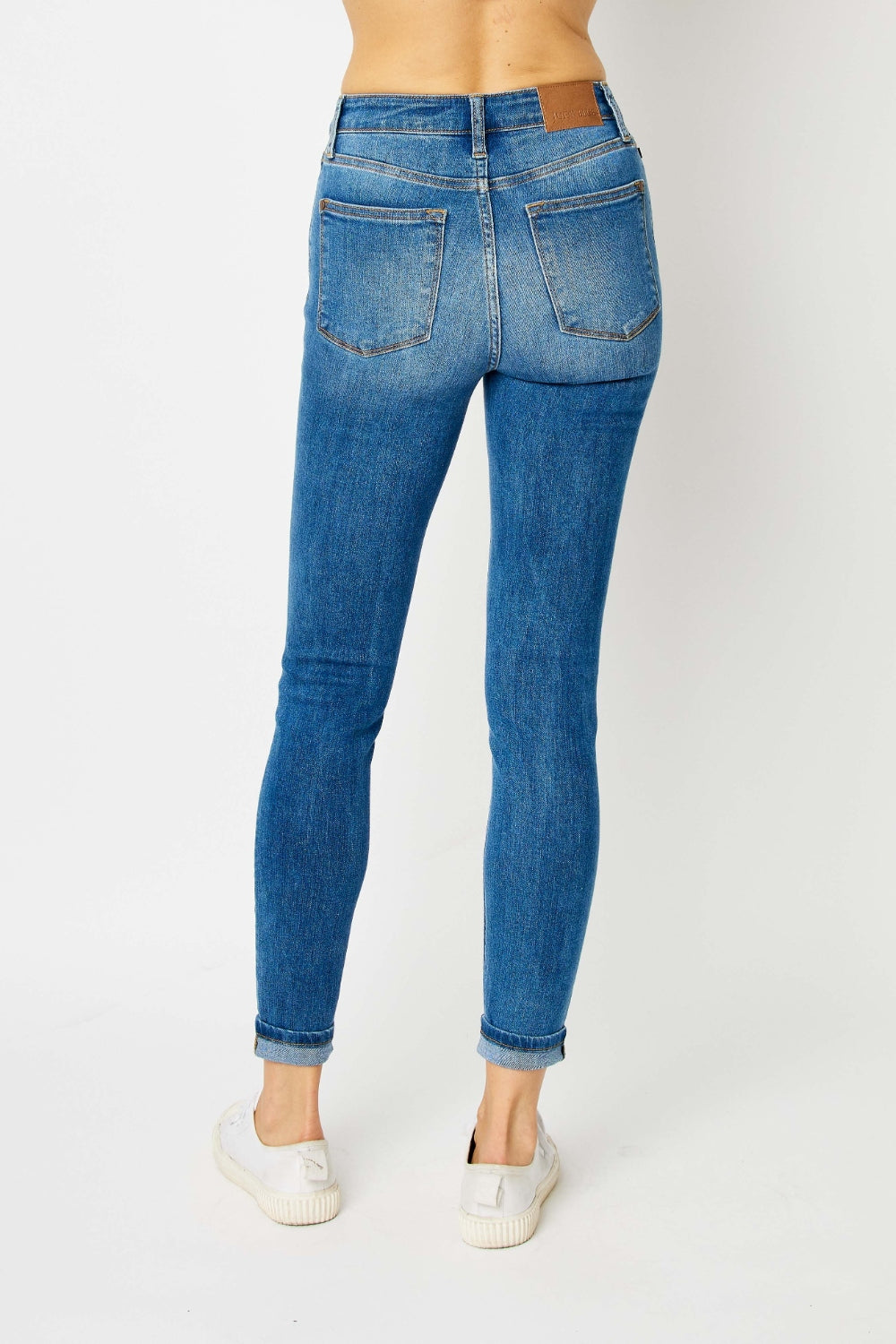 Judy Blue Full Size Cuffed Hem Skinny Jeans *