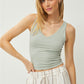 Be Cool Sage Green V-Neck Wide Strap Tank