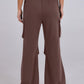 Elastic Waist Wide Leg Pants with Pockets