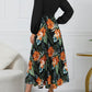 Pleated Printed Surplice Long Sleeve Dress