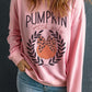 Pumpkin Round Neck Long Sleeve Sweatshirt