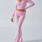 Devine Ruched Long Sleeve Top and Pants Set