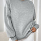 Perfee Round Neck Long Sleeve Sweatshirt