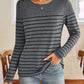 Striped Round Neck Long Sleeve T-Shirt