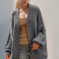 Double Take Full Size Open Front Long Sleeve Cardigan