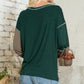 Celeste Full Size Floral Color Block Exposed Seam T-Shirt