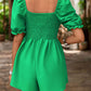 Smocked Square Neck Short Sleeve Romper