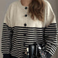 Striped Button Down Long Sleeve Cardigan