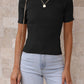 Round Neck Short Sleeve Knit Top