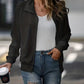 Zip Up Collared Neck Raglan Sleeve Jacket
