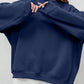 Round Neck Dropped Shoulder Long Sleeve Sweatshirt