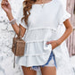 Round Neck Flounce Sleeve Blouse