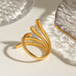 18K Gold-Plated Stainless Steel Irregular Open Ring