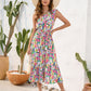 FULL SIZE Ruffled Printed One Shoulder Midi Dress