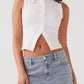 Lovelet Button Up Round Neck Tank