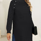 Slit Turtleneck Long Sleeve Sweater