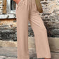 Tied High Waist Wide Leg Pants with Pockets