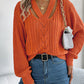Cutout V-Neck Long Sleeve Sweater