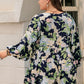 Plus Size Tied Printed Long Sleeve Romper