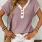 Striped V-Neck Short Sleeve T-Shirt