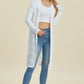 Double Take Full Size Open Front Longline Cardigan
