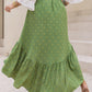 Plus Size Matcha Green High-Low Skirt