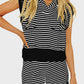 Striped Cap Sleeve Top and Shorts Sweater Set