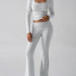 Devine Square Neck Long Sleeve Top and Pants Set