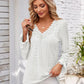 Applique V-Neck Flounce Sleeve T-Shirt
