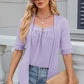 Full Size Eyelet Half Sleeve T-Shirt