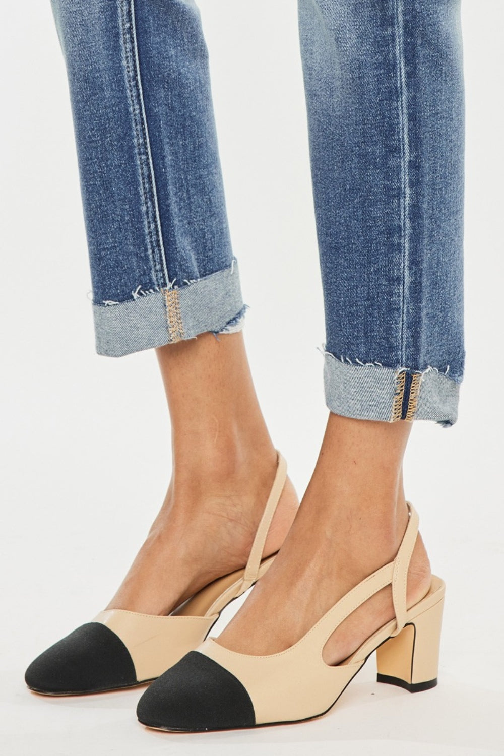 Kancan High Rise Cuffed Straight Jeans *