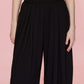 Elastic Waist Wide Leg Pants with Pockets