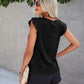 Ruffled Round Neck Cap Sleeve T-Shirt