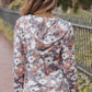 Floral Zip Up Pocketed Hoodie
