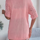 Openwork Open Front Half Sleeve Cardigan