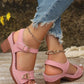 Peep Toe Block Heel Sandals