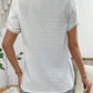 Full Size Swiss Dot Lace Detail V-Neck Petal Sleeve Blouse