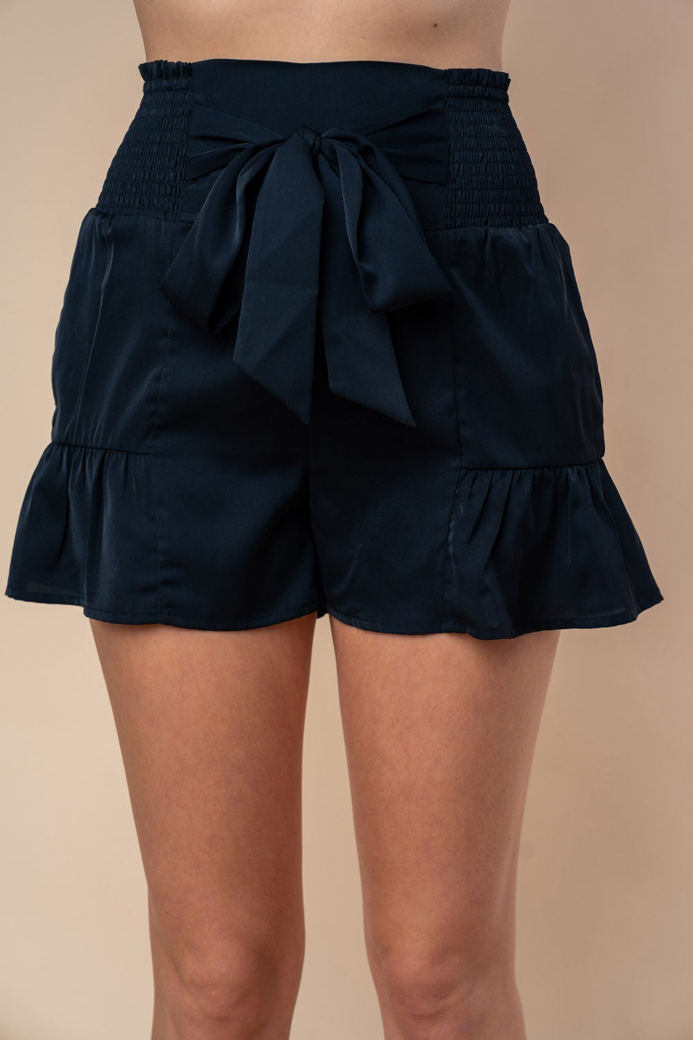 White Birch Full Size High Waisted Smocked Shorts *