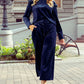 Frill Round Neck Long Sleeve Top and Pants Set
