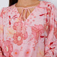 Floral Smocked Tassel Tie Balloon Sleeve Blouse